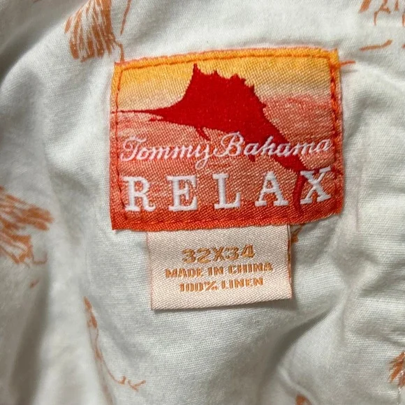 Tommy Bahama Mens Linen Pants 33X34 Beige Straight Leg Flat Front Coastal Luxury - Picture 8 of 14